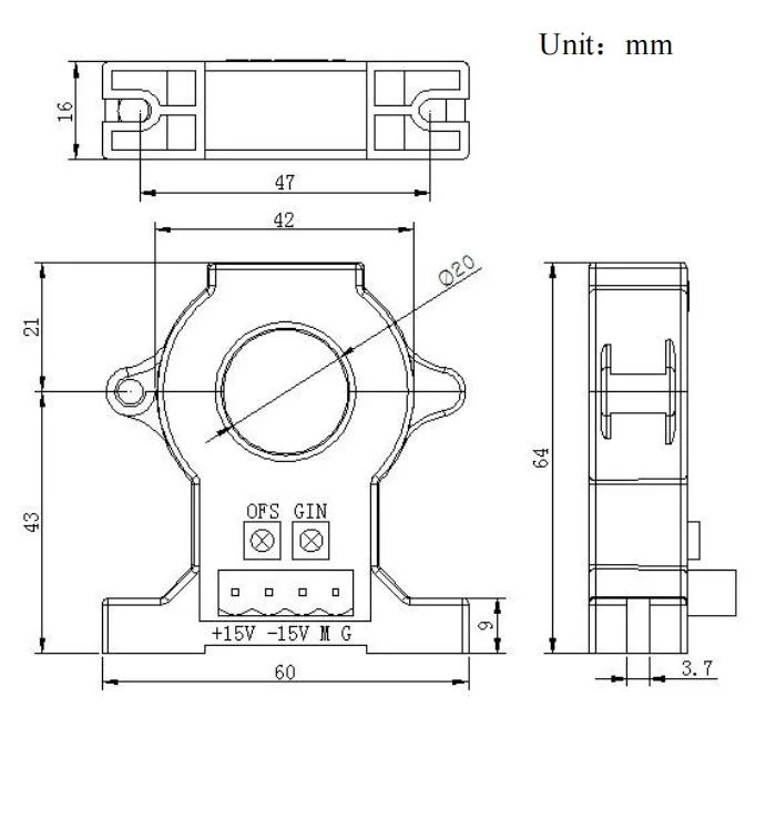 Ekba Series Current Transformer Split Core Hall Effect Current Sensor