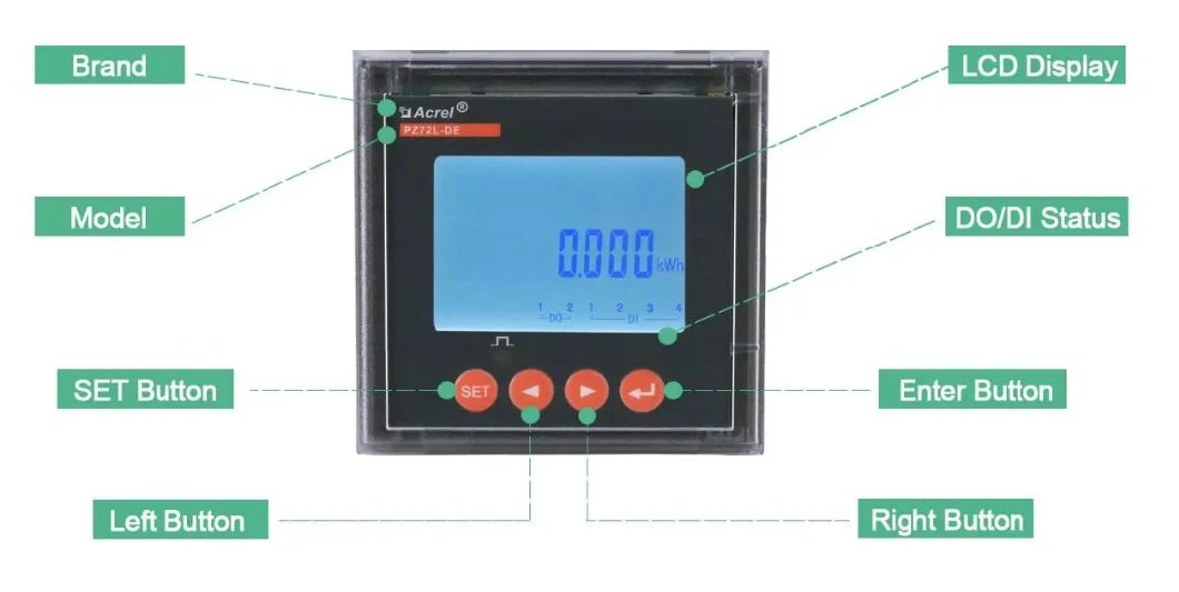 Acrel Pz72L-De DC Multi-Function Energy Meter